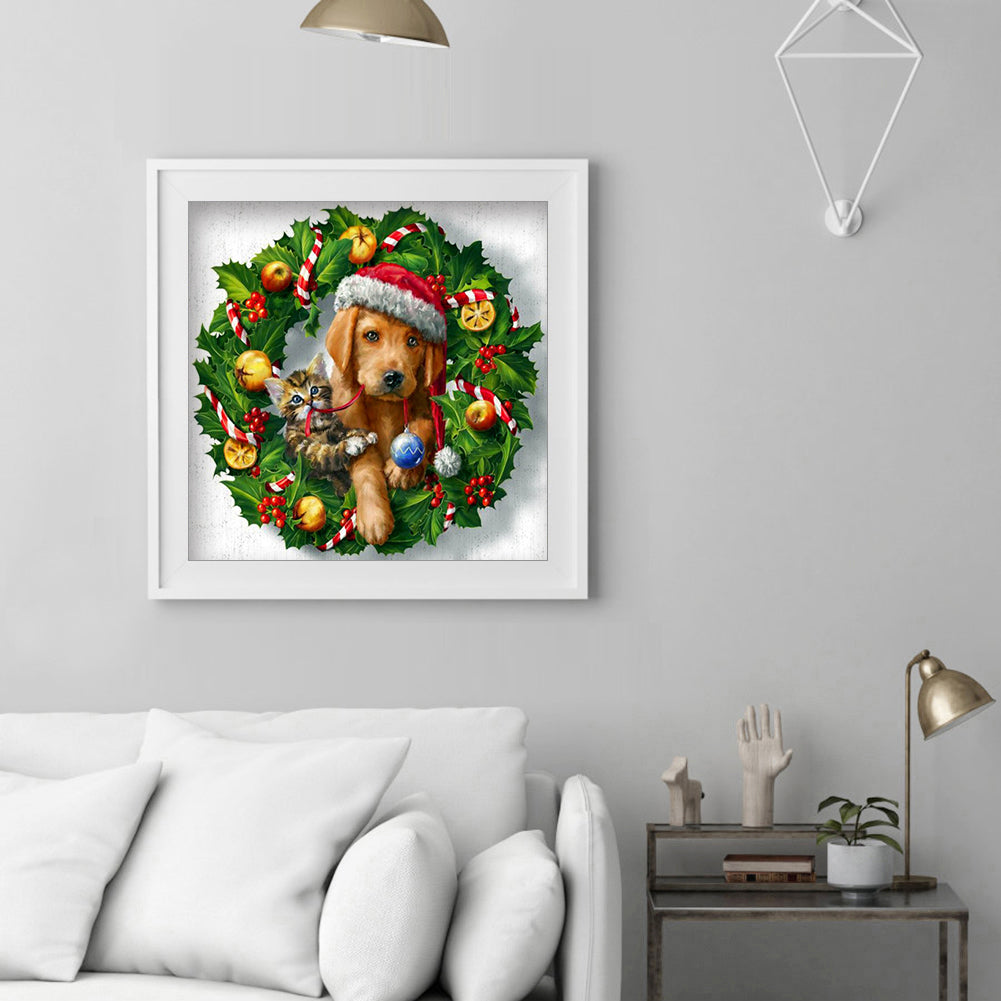 Garland Dog - Full Square Drill Diamond Painting 40*40CM