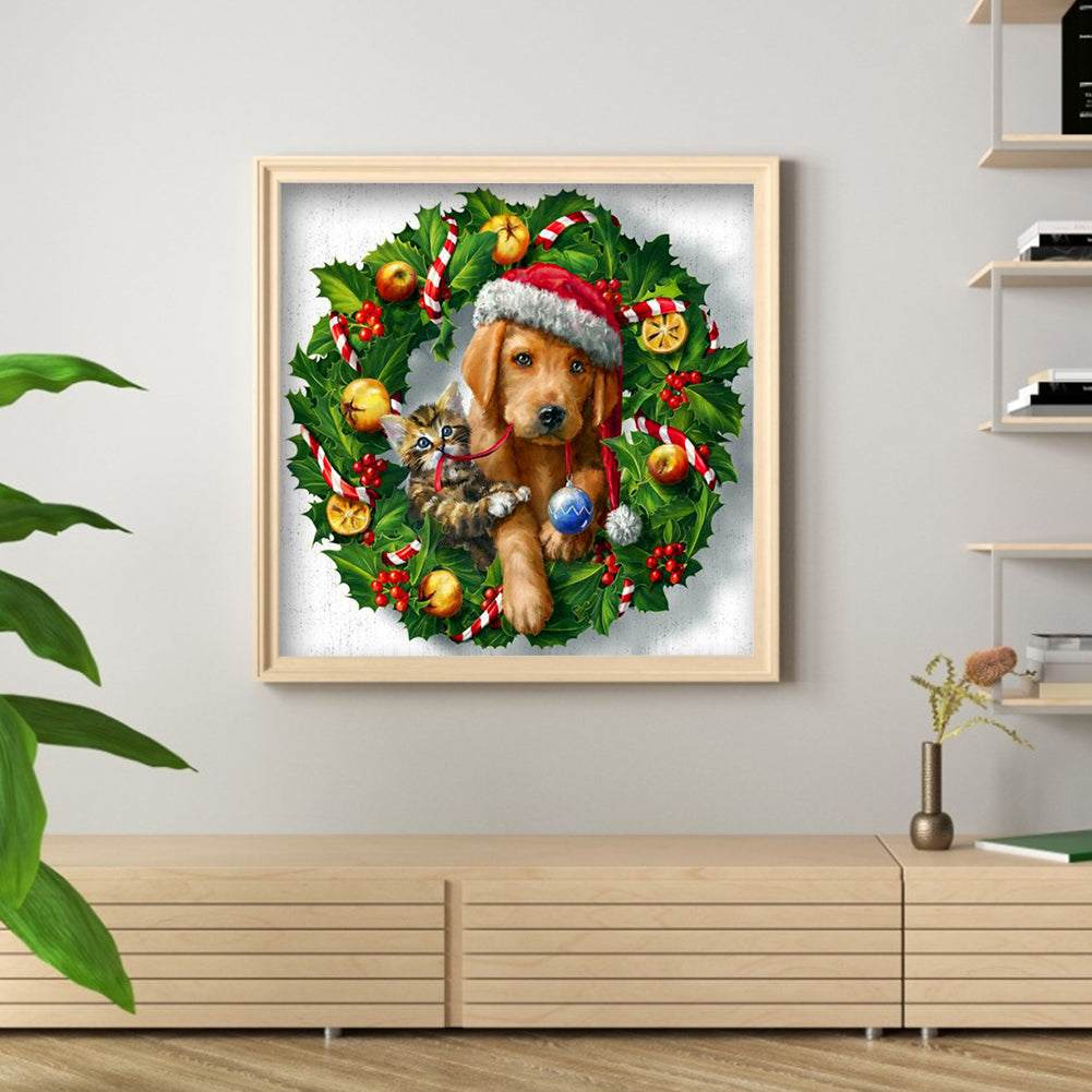 Garland Dog - Full Square Drill Diamond Painting 40*40CM