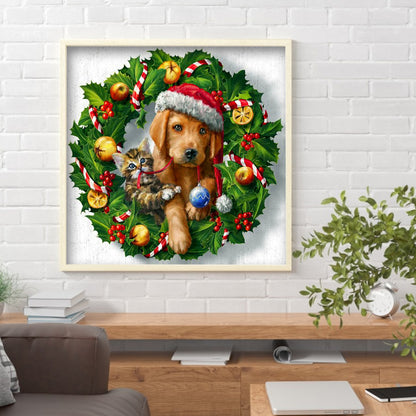 Garland Dog - Full Square Drill Diamond Painting 40*40CM