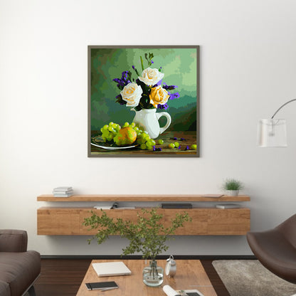 Flowers - Full Square Drill Diamond Painting 40*40CM