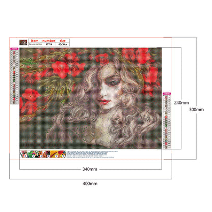 Beautiful Lady - Full Round Drill Diamond Painting 40*30CM