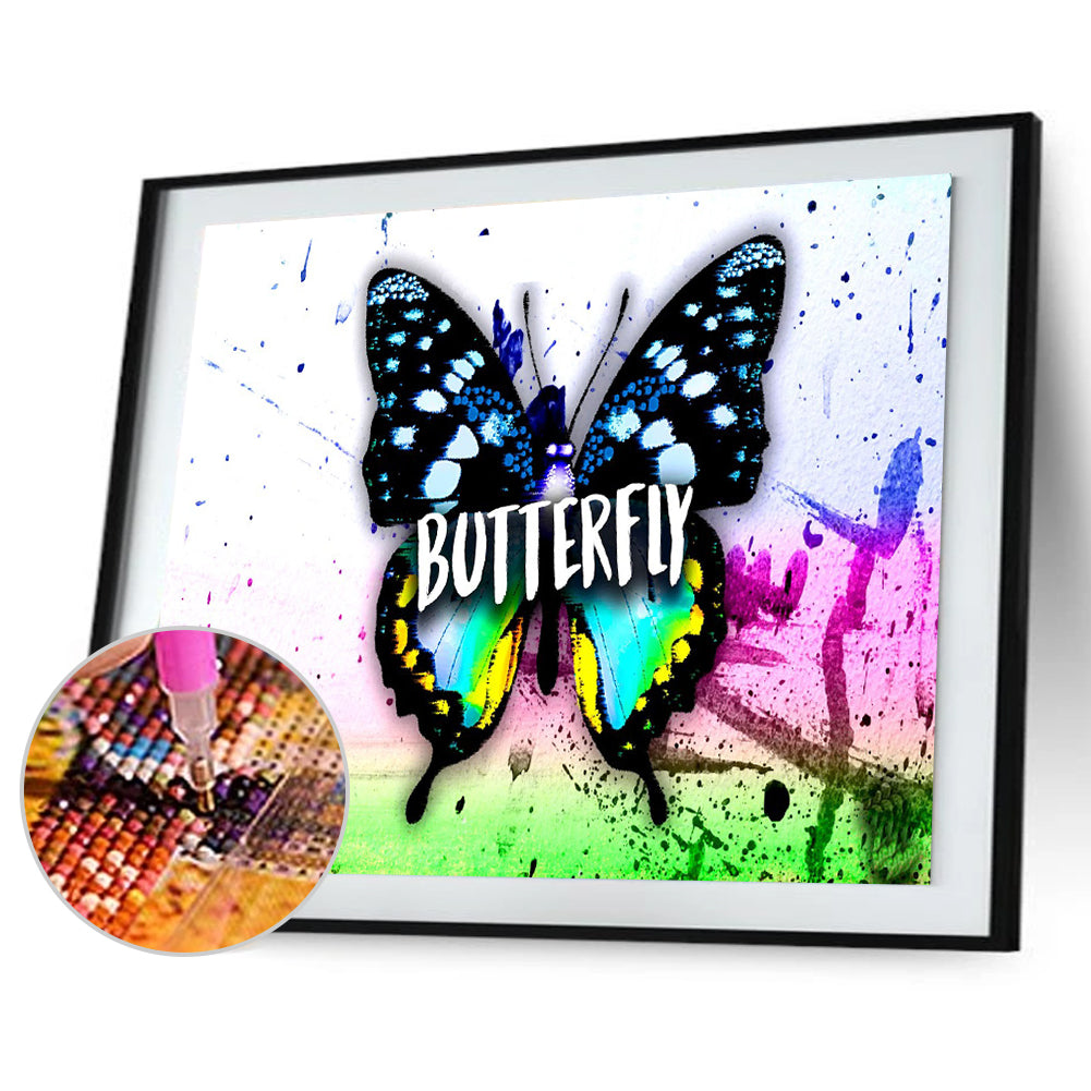 Doodle Butterfly - Full Round Drill Diamond Painting 40*30CM