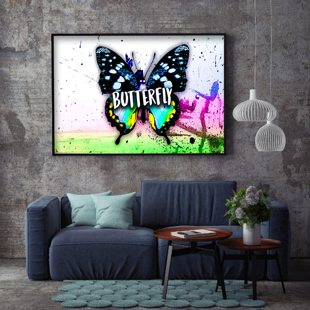 Doodle Butterfly - Full Round Drill Diamond Painting 40*30CM