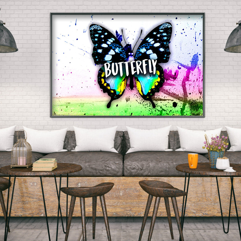 Doodle Butterfly - Full Round Drill Diamond Painting 40*30CM