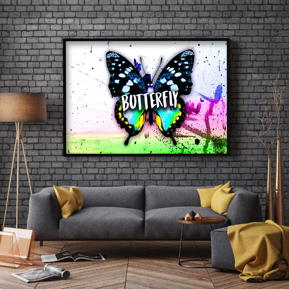 Doodle Butterfly - Full Round Drill Diamond Painting 40*30CM