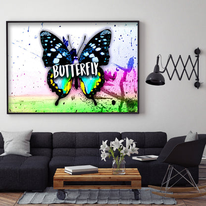 Doodle Butterfly - Full Round Drill Diamond Painting 40*30CM