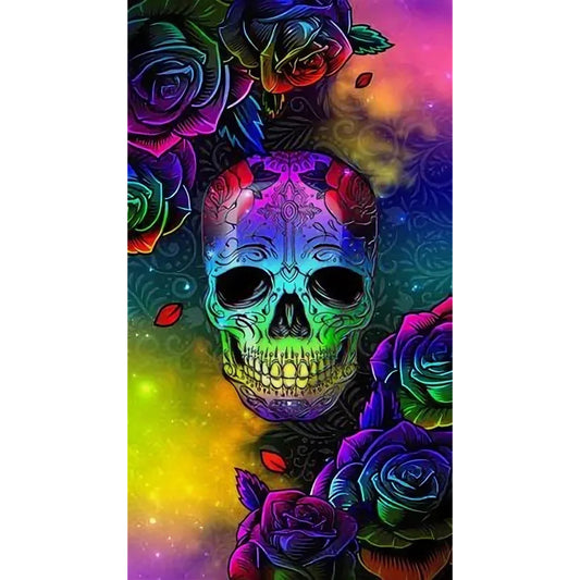 Rose Skull - Full Round Drill Diamond Painting 30*60CM