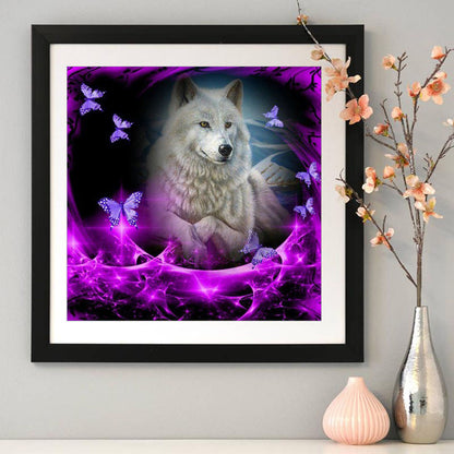 Wolf Butterfly - Full Round Drill Diamond Painting 30*30CM