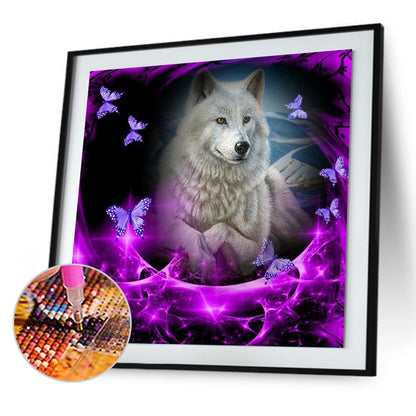 Wolf Butterfly - Full Round Drill Diamond Painting 30*30CM