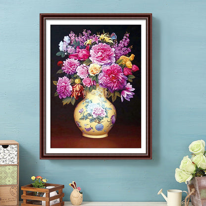 Flower Bottle - Special Shaped Drill Diamond Painting 30*40CM