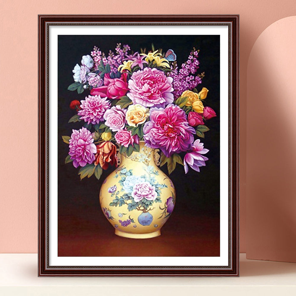 Flower Bottle - Special Shaped Drill Diamond Painting 30*40CM