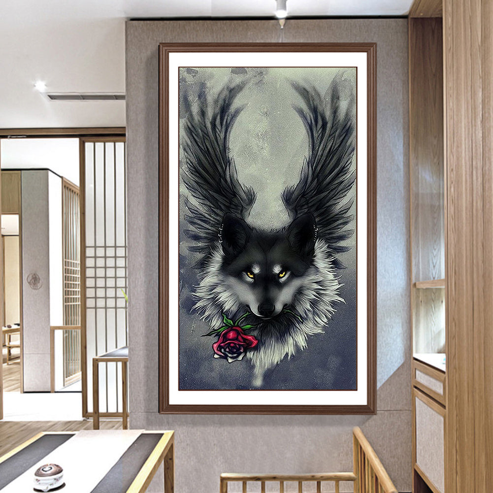 Wing Wolf - Full Round Drill Diamond Painting 40*80CM