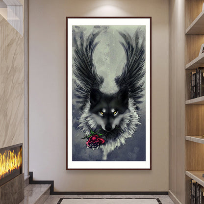 Wing Wolf - Full Round Drill Diamond Painting 40*80CM