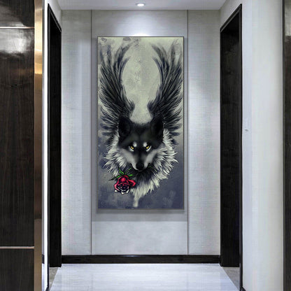 Wing Wolf - Full Round Drill Diamond Painting 40*80CM