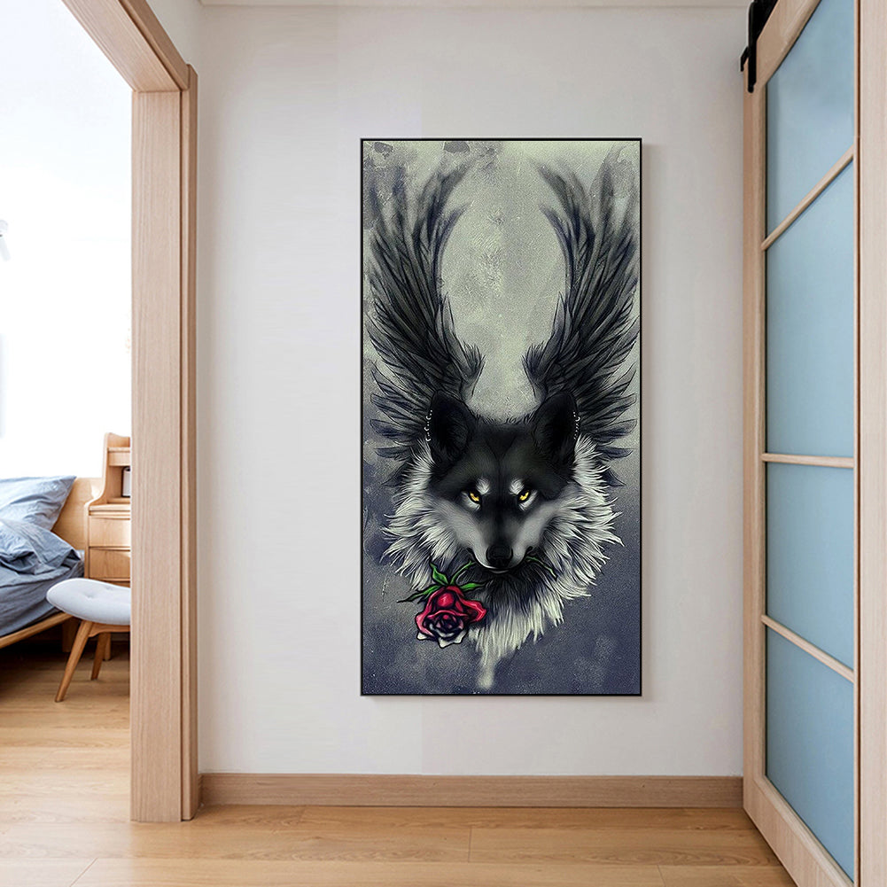 Wing Wolf - Full Round Drill Diamond Painting 40*80CM