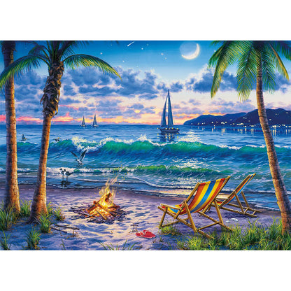 Seaside Scenery - Full Round Drill Diamond Painting 50*40CM