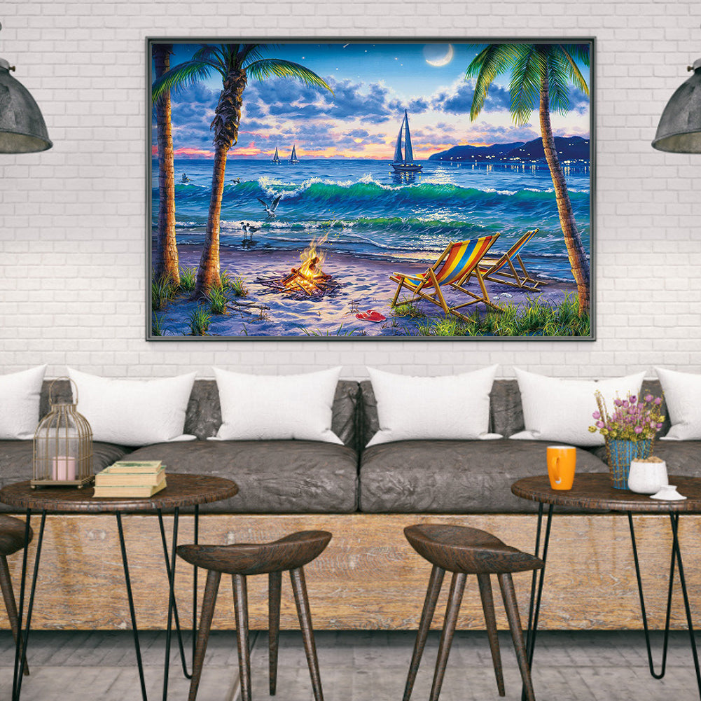 Seaside Scenery - Full Round Drill Diamond Painting 50*40CM