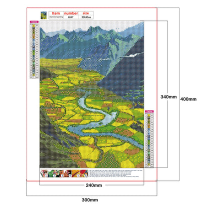 Terraces Landscape - Full Round Drill Diamond Painting 30*40CM