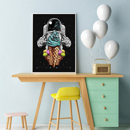 Cartoon Astronaut - Full Round Drill Diamond Painting 30*40CM