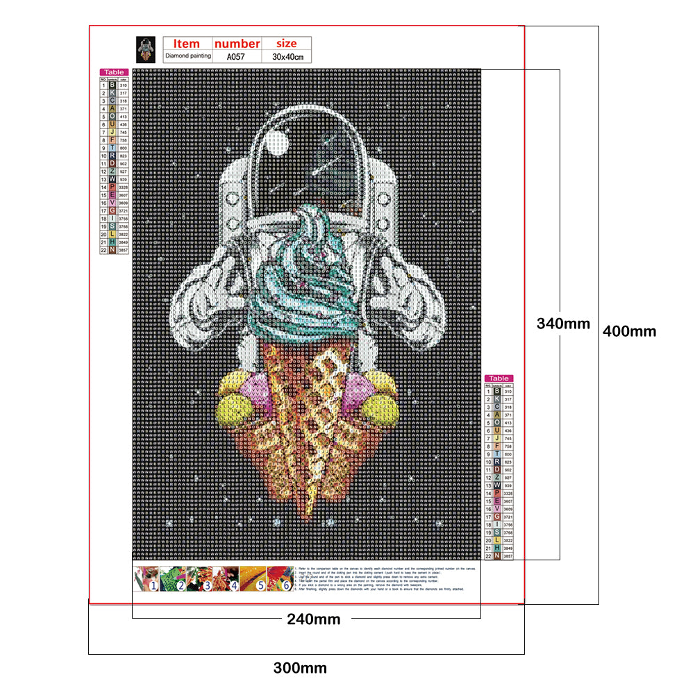 Cartoon Astronaut - Full Round Drill Diamond Painting 30*40CM