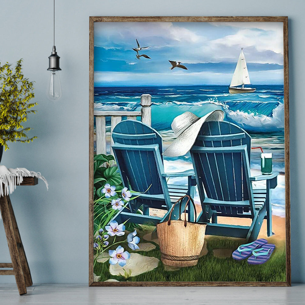 Beach Chair - Full Round Drill Diamond Painting 40*50CM
