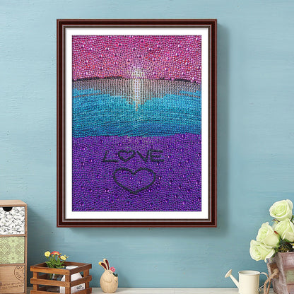 Love Heart - Special Shaped Drill Diamond Painting 30*40CM