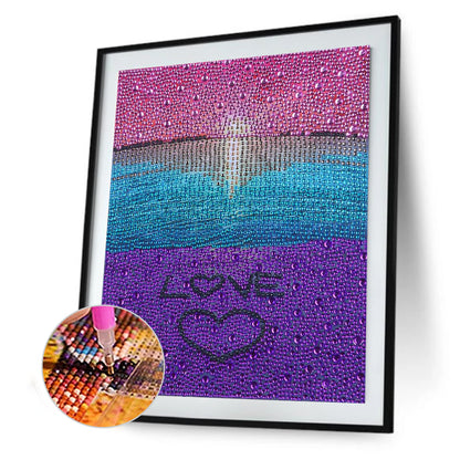 Love Heart - Special Shaped Drill Diamond Painting 30*40CM