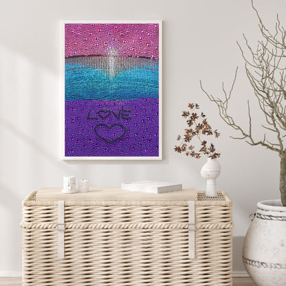 Love Heart - Special Shaped Drill Diamond Painting 30*40CM