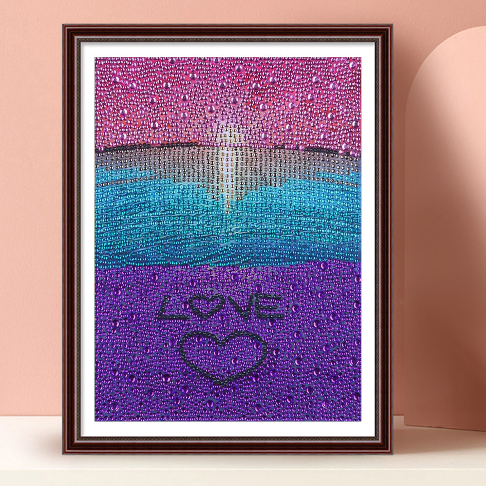 Love Heart - Special Shaped Drill Diamond Painting 30*40CM