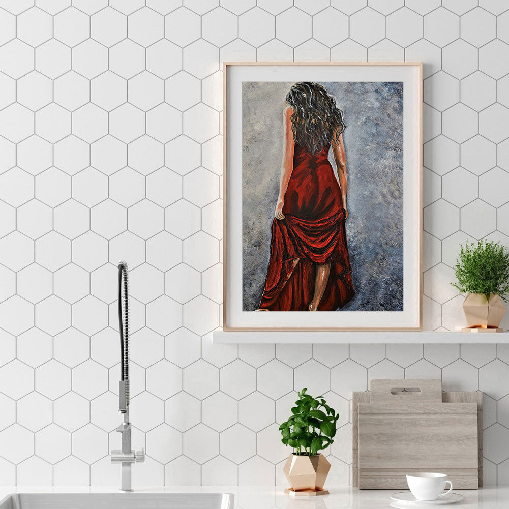 Oil Woman - Full Round Drill Diamond Painting 40*60CM