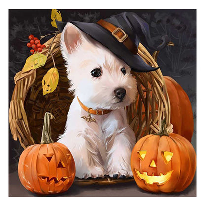 Halloween Dog - Full Round Drill Diamond Painting 30*30CM