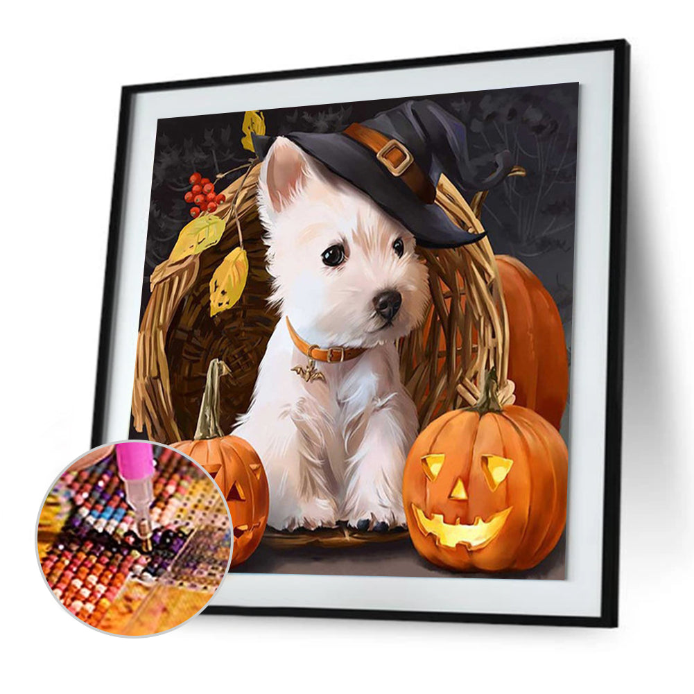 Halloween Dog - Full Round Drill Diamond Painting 30*30CM