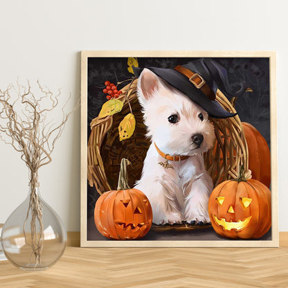 Halloween Dog - Full Round Drill Diamond Painting 30*30CM