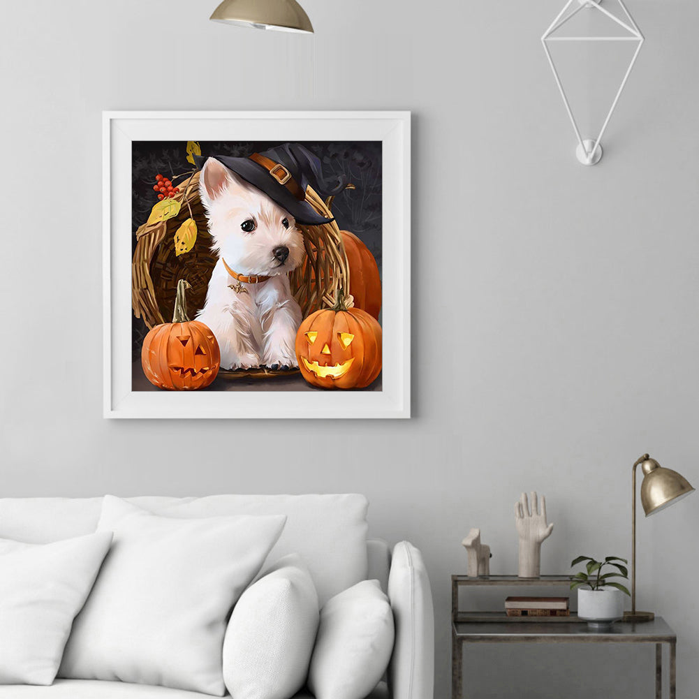 Halloween Dog - Full Round Drill Diamond Painting 30*30CM