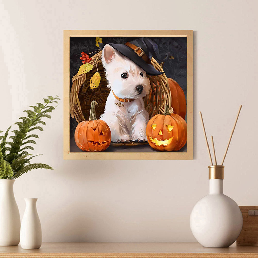 Halloween Dog - Full Round Drill Diamond Painting 30*30CM