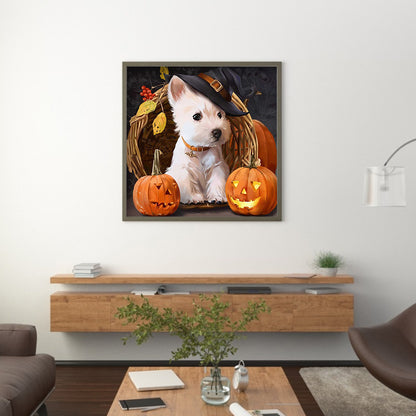 Halloween Dog - Full Round Drill Diamond Painting 30*30CM