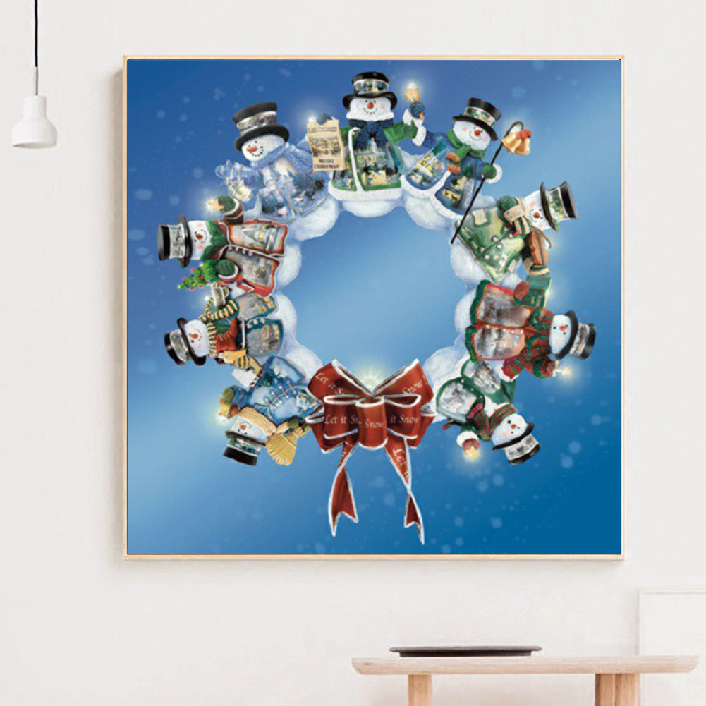 Winter Snowman - Full Round Drill Diamond Painting 50*50CM