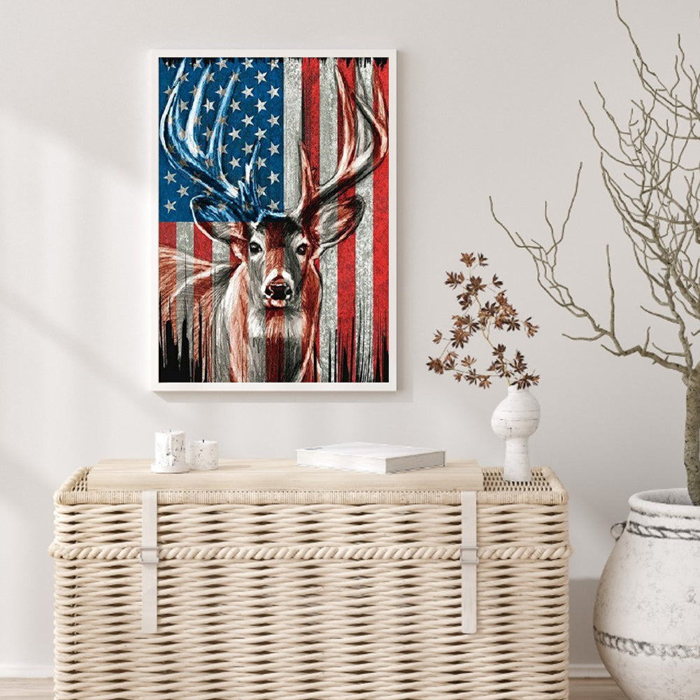 Deer - Full Round Drill Diamond Painting 30*40CM