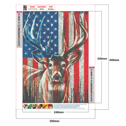 Deer - Full Round Drill Diamond Painting 30*40CM