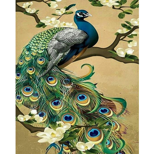 Peacock - Full Round Drill Diamond Painting 30*40CM