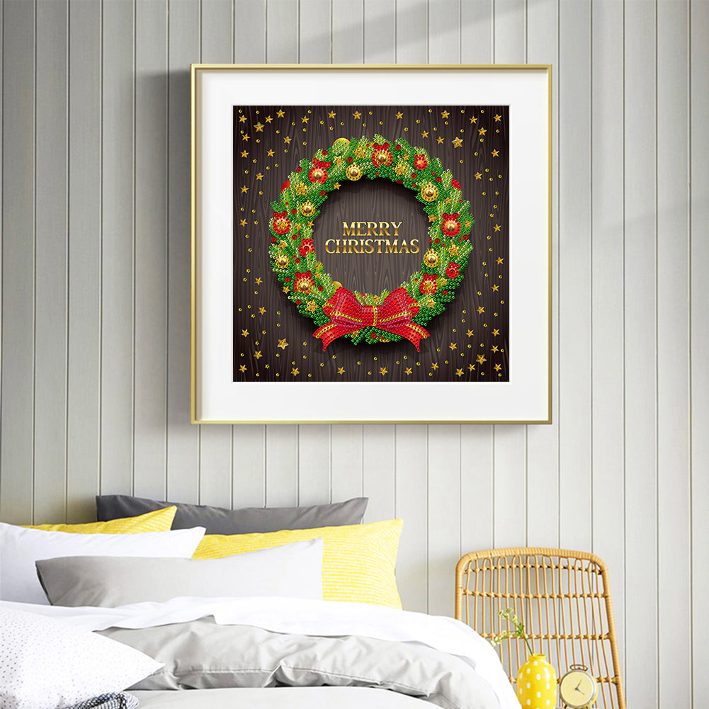 Christmas Wreath - Special Shaped Drill Diamond Painting 30*30CM