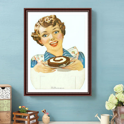 Eating Cake - Full Round Drill Diamond Painting 30*40CM