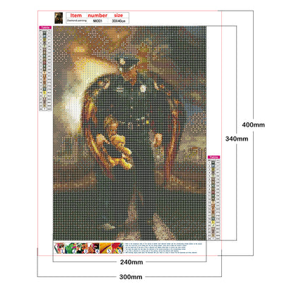 Policemen - Full Round Drill Diamond Painting 30*40CM