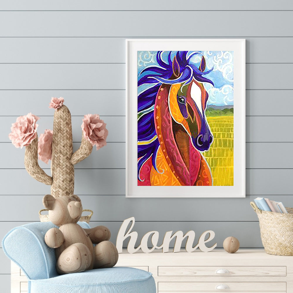 Field Horse - Full Round Drill Diamond Painting 30*40CM