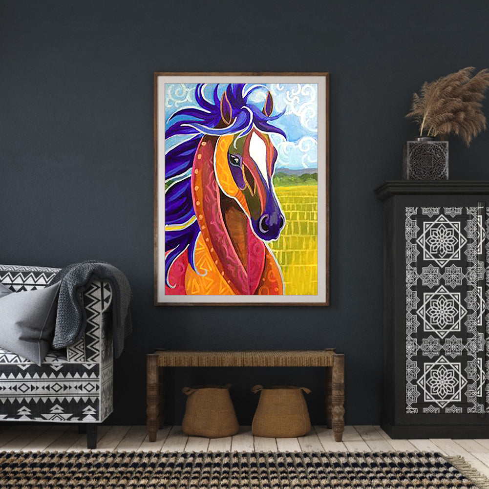 Field Horse - Full Round Drill Diamond Painting 30*40CM