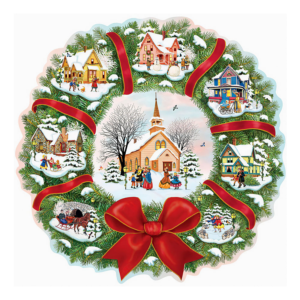 Christmas Wreath - Special Shaped Drill Diamond Painting 35*35CM