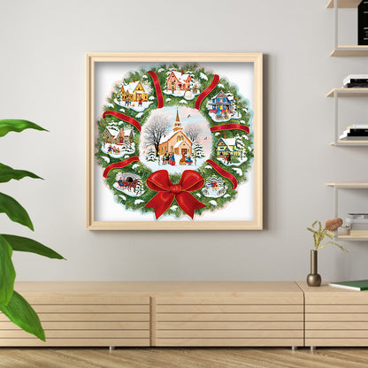 Christmas Wreath - Special Shaped Drill Diamond Painting 35*35CM