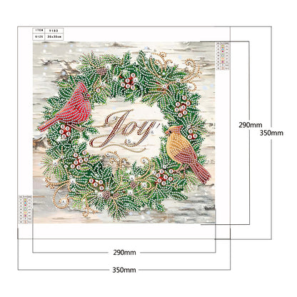 Christmas Wreath - Special Shaped Drill Diamond Painting 35*35CM