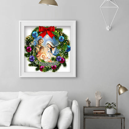 Christmas Wreath - Special Shaped Drill Diamond Painting 35*35CM