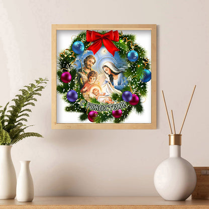 Christmas Wreath - Special Shaped Drill Diamond Painting 35*35CM